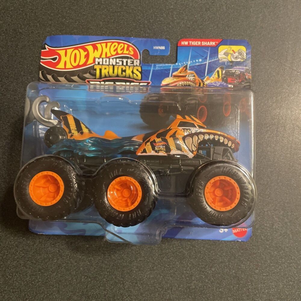 Hot Wheels Monster Trucks Big Rigs, HW Tiger Shark 2026 1:64 Diecast Truck NEW